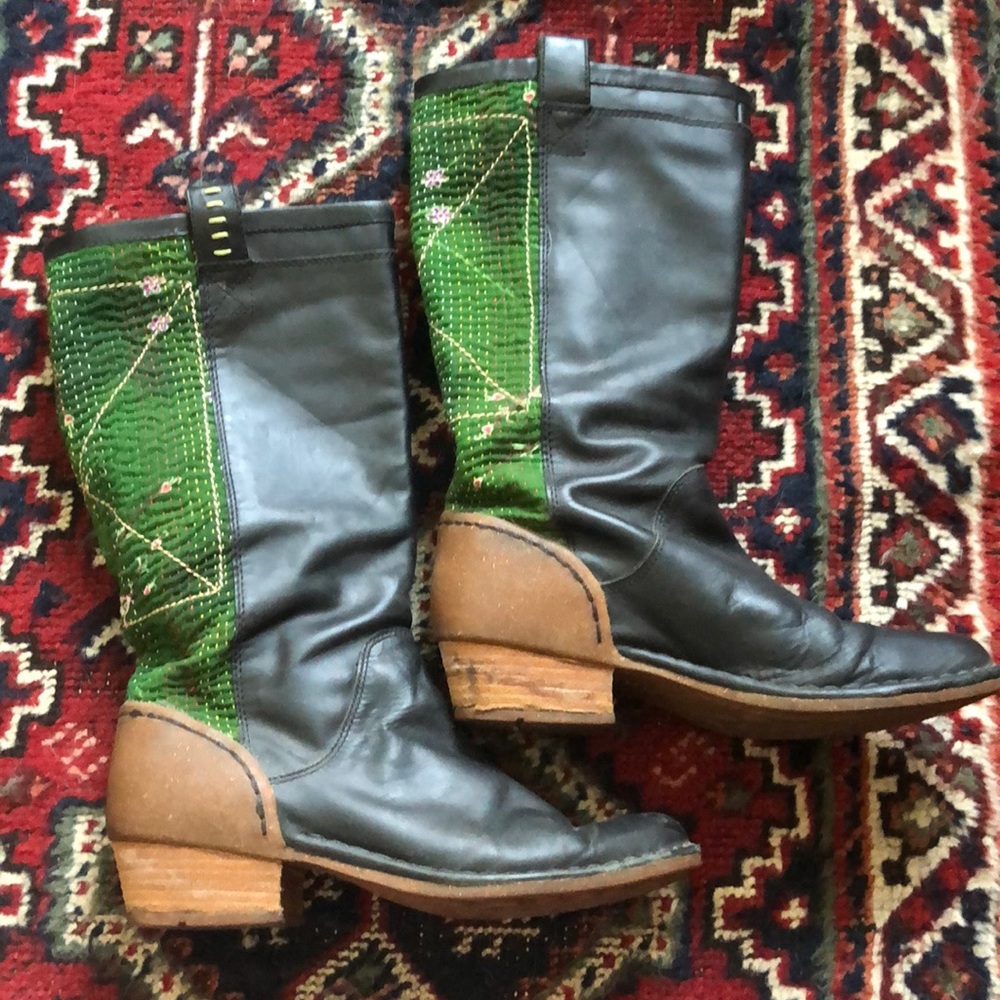 Terra Plana Kantha cloth boots Anthro